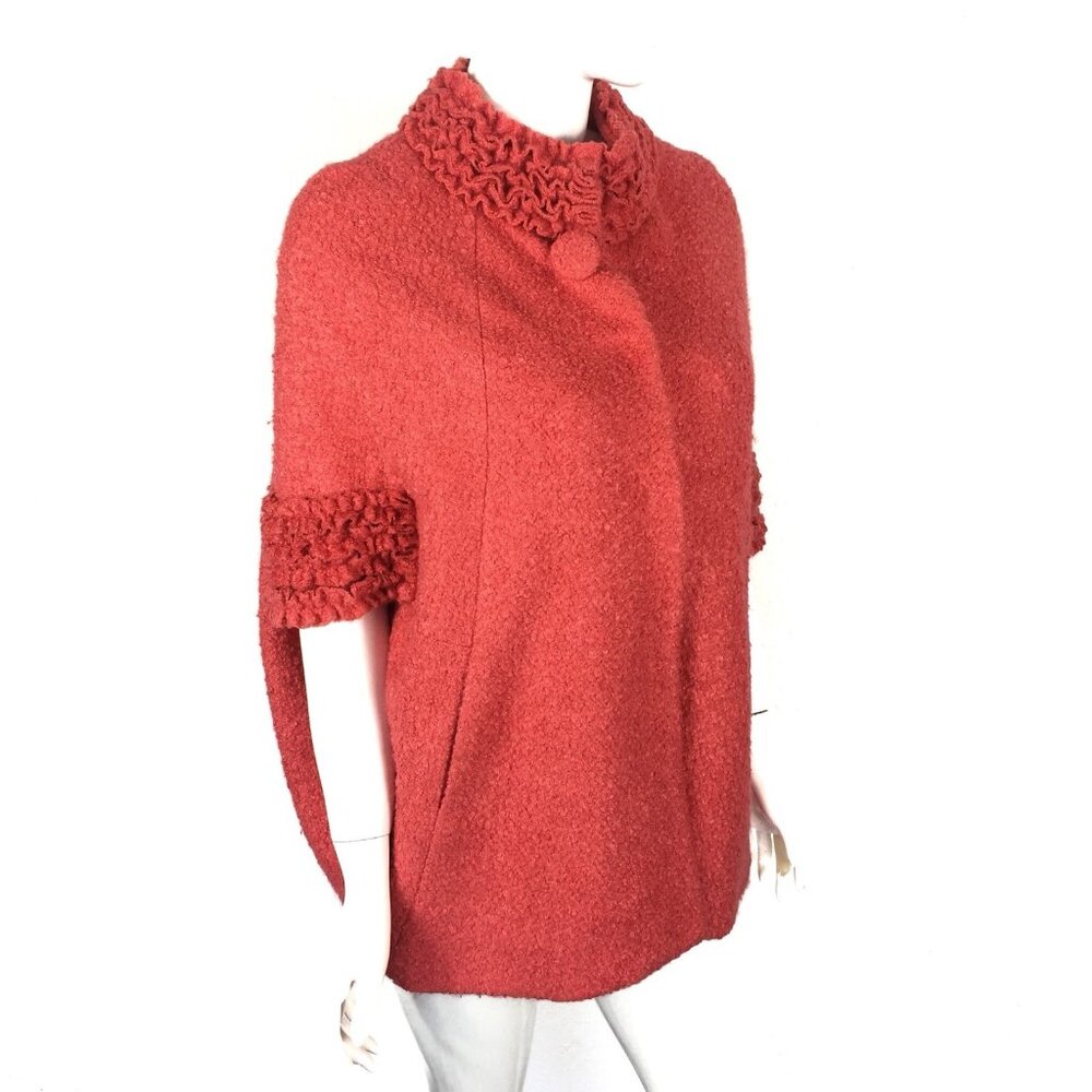 Nice iOi‎ Collection Red Wool Blend Short Sleeve Coat Jacket Medium Vintage